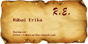 Rábai Erika névjegykártya